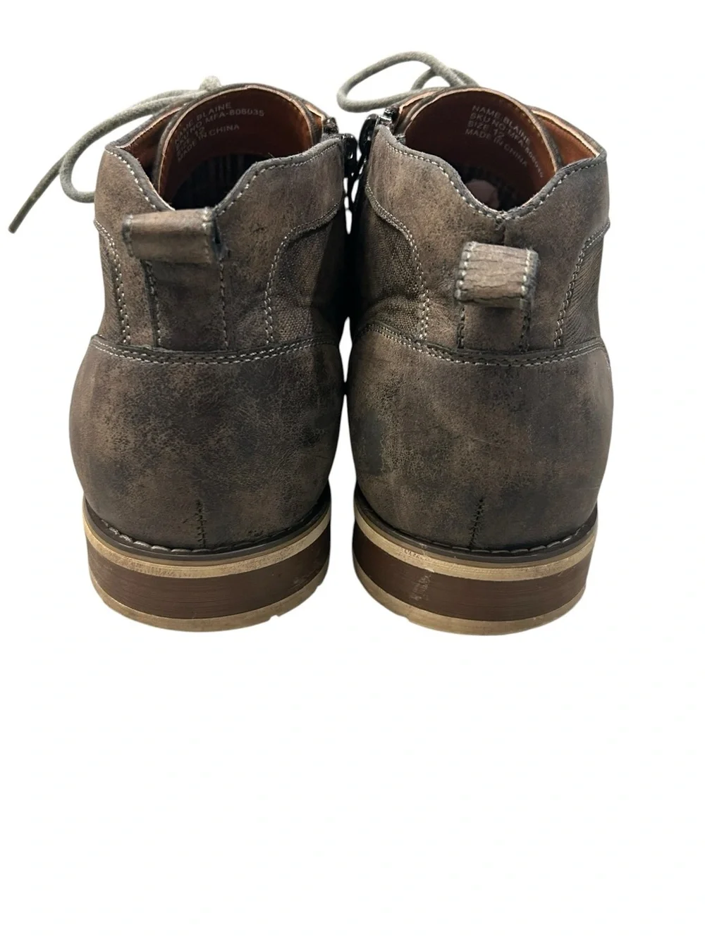 Ferro Aldo Men's Brown Gray‎ Tone Cap Toe Lace-Up Casual Dress Chukka Boots 12